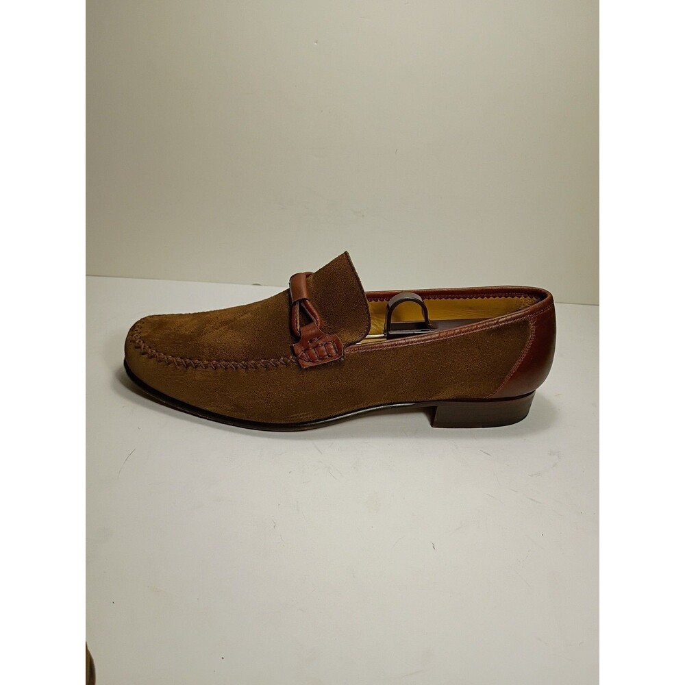 Massimo Emporio Men Size 9 Brown Suede Leather Dress Shoes horsebit theme